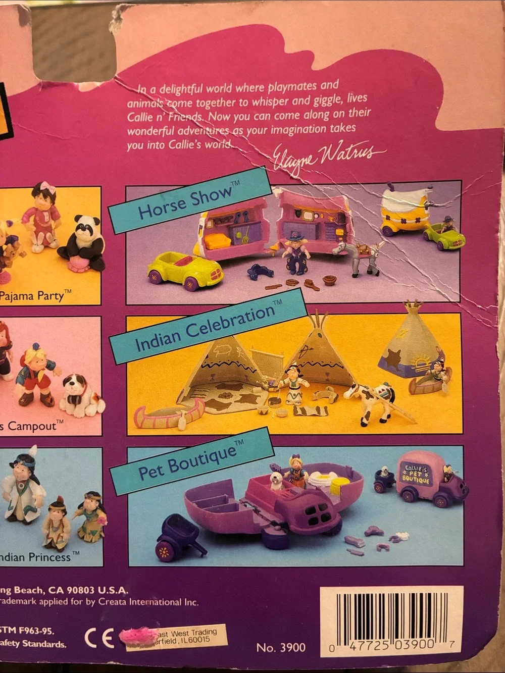 Callie ‘n Friends Indian Princess Toy Set 1995 RARE